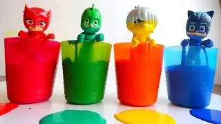 Pj Masks Magic Cups toys with Painting And Learn Colors with Pj Masks Colorful Cups