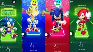 Sonic & Friends vs Tiles Hop Rhythm Challenge | Baby Shark & Dance Monkey