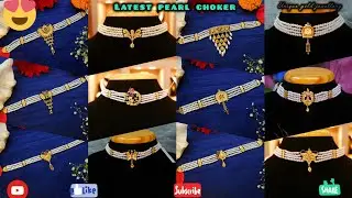 Light weight pearl choker necklace design//letest Mukta chik mala design//simple pearl choker design