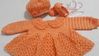 Conjuntinho em crochê para menina de 1 a 3 meses - Parte 1: CASAQUINHO