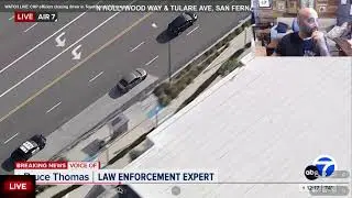 Live LA Police Chase ends with Crash in North Hollywood