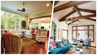 75 Craftsman Living Space With A Concrete Fireplace Design Ideas You'll Love 🔴