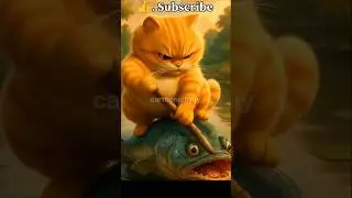 Cat kill Fish #catfish #cateatfish #billi #cartoon #dangercat #cat #cartoon #trending #youtube #fun