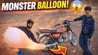Testing MONSTER Balloons with a MOTORCYCLE SILENCER || World 🌎 biggest balloon on bike silencer ||