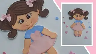 Menina em eva (Aplique do Caderno de moldes- crianças).