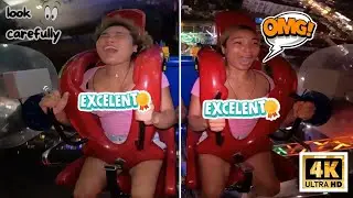 Slingshot or Slap Challenge 😂👋#slingshotride #adrenalinerush #thrillrides #scaryrides