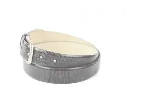 Tardini Smooth Lizard Belt - Silver Buckle (For Men)