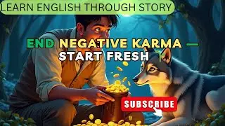 Learn English through Story| Powerful Karma Story of a Farmer & a Wolf 🐺 | English Motivation#story 
