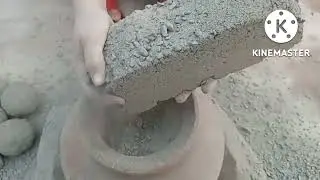 p(1)soft Dusty gritty sandcement bar dry crumbling in clay pot 🤤🤤😴😴😋&hearts;️✔️ relaxing sound🔊