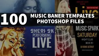 100 Music Banner Templates Design For Facebook Download In PSD Files |English| |Photoshop Tutorial|