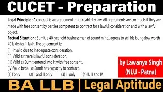 CUCET - 2021 Preparation | BA LLB | Legal Aptitude |  AU | BHU | JMI | DU | AMU