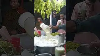 Refreshing Grapes Juice - Big Crowd of People on Grapes Vanilla Shake - Summer Drink - Street Food.