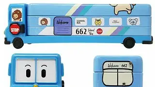 Bus Shape with 3 Compartments Case Double Decker Educational Geometry Box