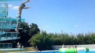 Frontflip, Backflip, Auerbacher vom 1 Meter Turm [HD] Double Frontflip Fail !