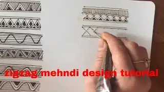Tutorial-9, zigzag mehndi design border|| how to draw/use filler elements for zigzag mehndi design |