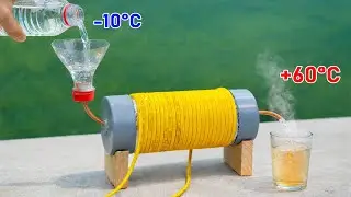 Бесплатная горячая вода круглосуточно! Вставьте медную трубу в катушку и получите бесплатную гор....
