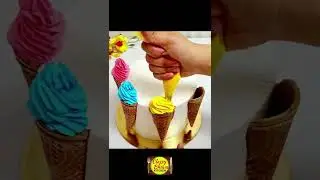 🍦🍨Ice Cream Cone Trick to Stylish Rainbow Ice Birthday Cake |Ice Cream Wali Cake#shorts #youtubes...
