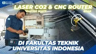 INSTALASI MESIN LASER CO2 6040 100 WATT DAN CNC ROUTER 6040 DI FT UNIVERSITAS INDONESIA‼️