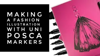 Trying out Uni Posca Markers! How to Make a Fashion Illustration with Opaque Markers on a Moleskine