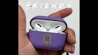 Friends TV Show Purple Door Gold Frame Peephole Case for Apple AirPods Pro