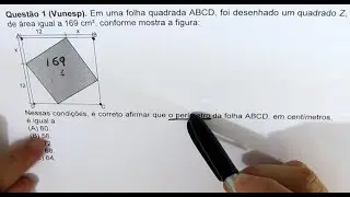 4 QUESTÕES - ÁREA DE QUADRADO || RESOLUÇÃO DA 1° LISTA.