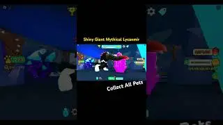 Shiny Giant Myth Lycanmir destroys mine crystals  #collectallpets #roblox