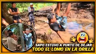 Que gran susto nos llevamos ver al Sapo cuando hizo el salto. Keysi tiene miedo