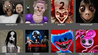 Granny Chapter Two,Gumpy Gran Scary Obby,Death Park 2,Momo Scary Escape 3D,Slendrina The Cellar 2