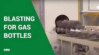 Pass-through wheel blasting equipment for gas bottles  | cmvblasting.com