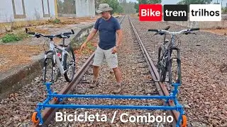 Bike trem trilhos Comboio  Abandoned Railroads #trainline #comboio #railBike #bicicleta 
