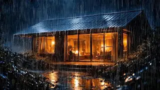 Gentle Rain with Soft Thunder on Cabin Roof, Relaxing Sleep Sounds, Deep Relaxation & Stress Relief