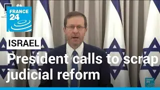 Israel's president calls to scrap judicial overhaul as protests mount &bull; FRANCE 24 English