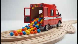 Colorful Glass Marbles Pouring from Container Truck | Ultra Satisfying Toy ASMR