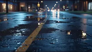 Empty Roads & Night Rain 🌙 Soothing Urban Sounds for Relaxation & Deep Focus