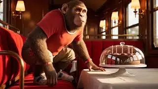 Bouncy Baboon -  The monkey is throwing a party on the train.