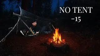 CAMPING ALONE in Wolf Territory - Building a Basic Bushcraft Shelter 