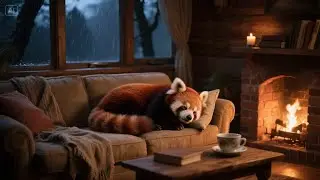 Cozy Fireplace & Red Panda | 1 Hour Relaxation
