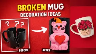 Broken Mug Transformation with Clay | Amazing DIY Recycling Idea/Creative Clay Art on Broken Mug 