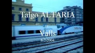 Talgo ALTARIA amb la SIEMENS 252 renfe  passant per l'estaci&oacute; de Valls 8-7-2004