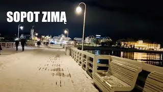 Zimowy spacer po spokojnym Monciaku i molo w Sopocie |4K Citywalk 