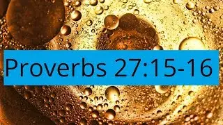 Proverbs 27:15-16 Nagging Thoughts