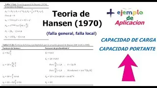TEORIA DE HANSEN, CAPACIDAD PORTANTE DEL SUELO - CAPACIDAD DE CARGA