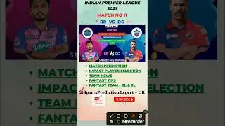RR vs DC M#11🥶IPL 2023-Detailed Analysis-Dream 11Team-Fantasy Tips-DreamTeam #viral #yt #trending