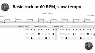 CLASS 2 Basic rock at 60 BPM, slow tempo