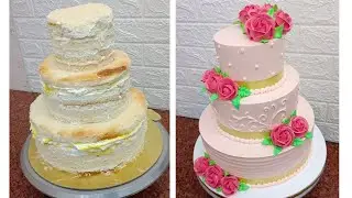 4kg pineapple cake | wedding anniversary cake design | 3 tier eggless cake making video