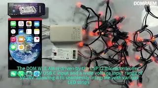 DOMRAEM ESP32 WLED Controller - USB-C Powered DIY Lighting Solution