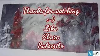 Easy winter scenery//acrylic painting//tutorial for beginners