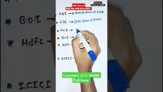 list of full forms of all banks |#shortvideo #youtubeshorts #shortsvideo