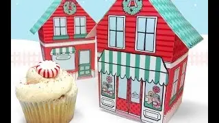 make a Christmas cupcake box, treat, party favor and gift box