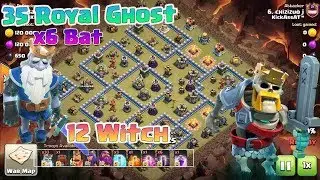 OMG 35 Royal Ghost + X7 Bat Spell 3 Stars TH 12 | Troop Halloween